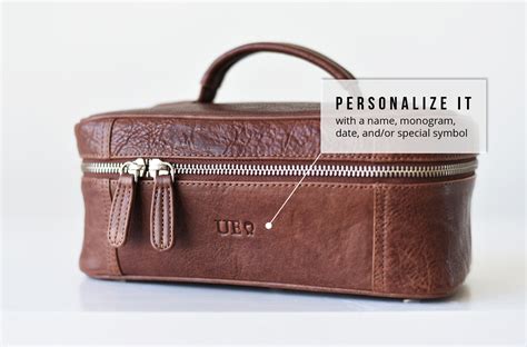 personalized leather men's toiletry bag.